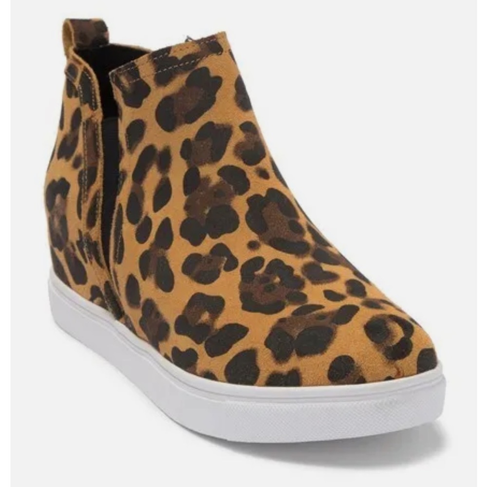 Blondo Georgette Waterproof Hidden Wedge Leather Sneaker Leopard